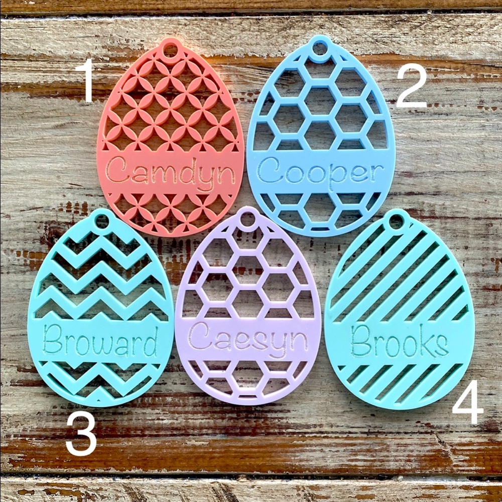 Acrylic Custom Name Easter Basket Tags